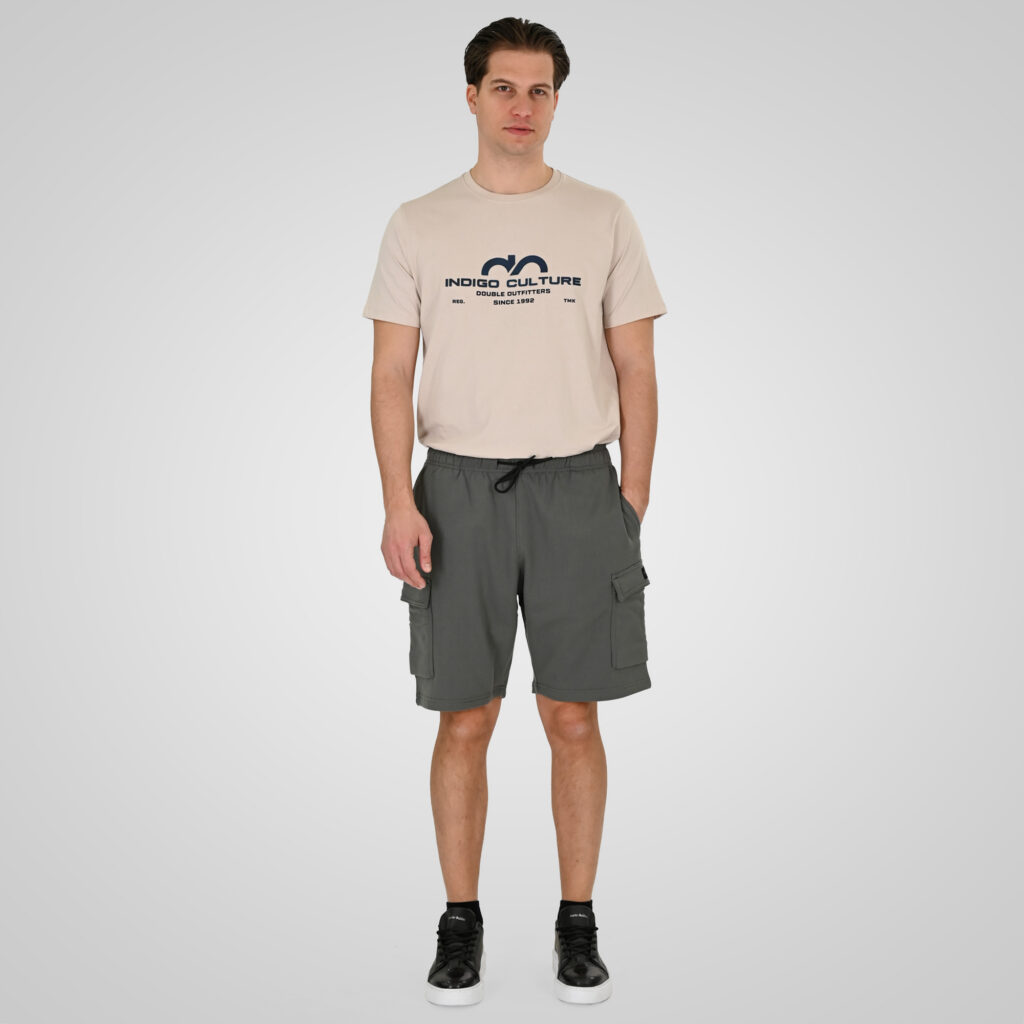 261MS-6032 MS SHORTS WITH CARGO POCKETS (TERRY FLEECE) KHAKI