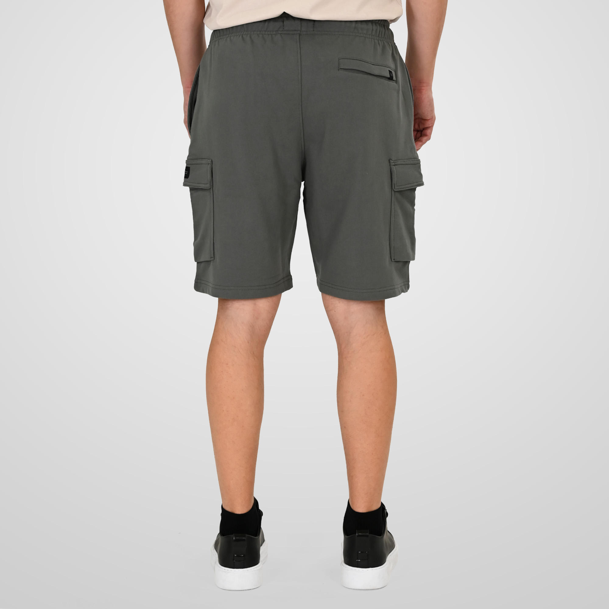 261MS-6032 MS SHORTS WITH CARGO POCKETS (TERRY FLEECE) KHAKI - Image 4