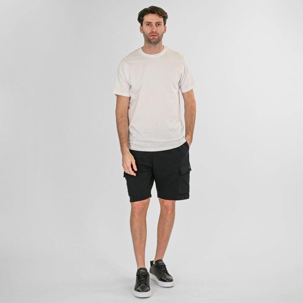 261MS-6032 MS SHORTS WITH CARGO POCKETS (TERRY FLEECE) BLACK