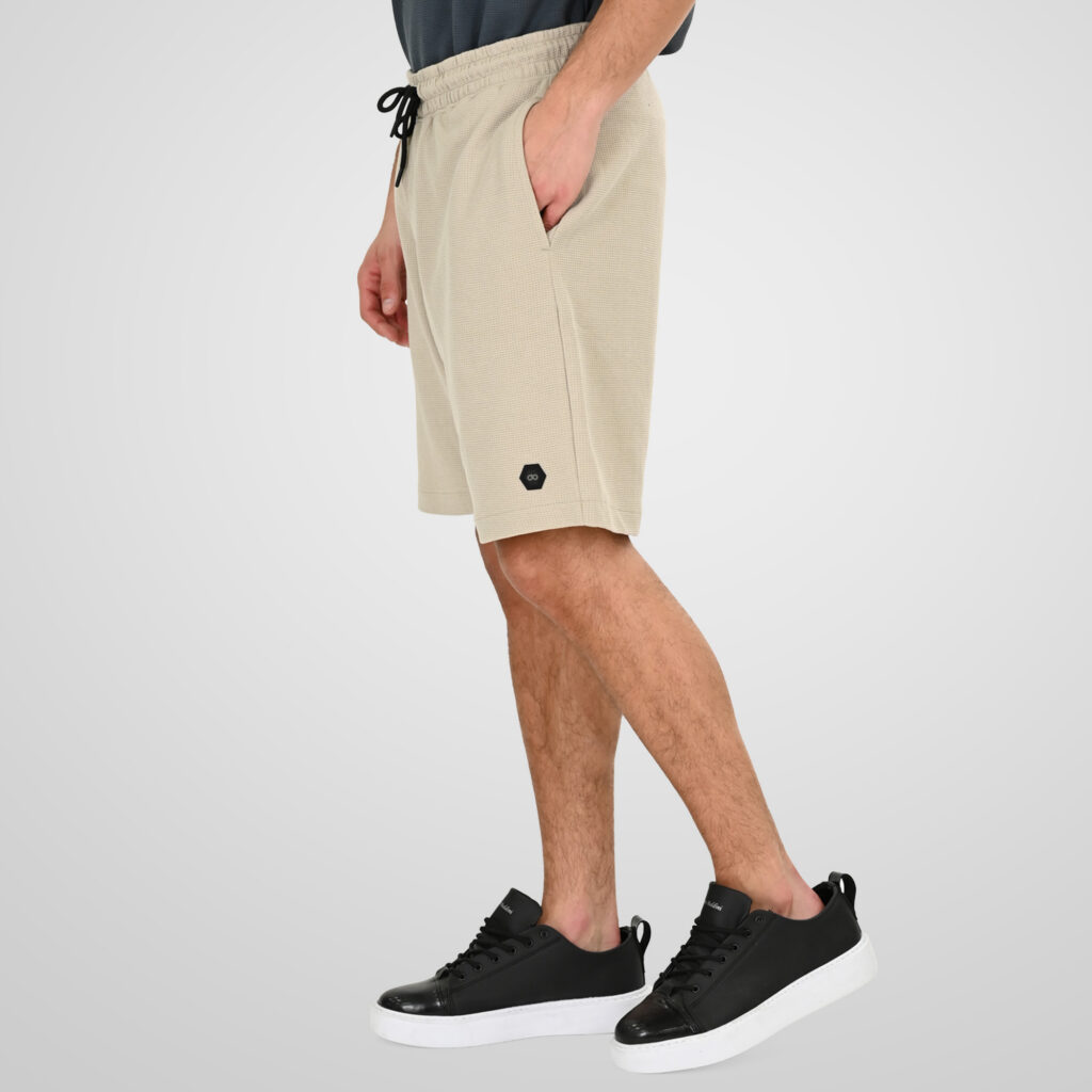 261MS-6033 MS SHORTS IN WAFFLE FABRIC (SPECIAL FABRIC) STONE BEIGE