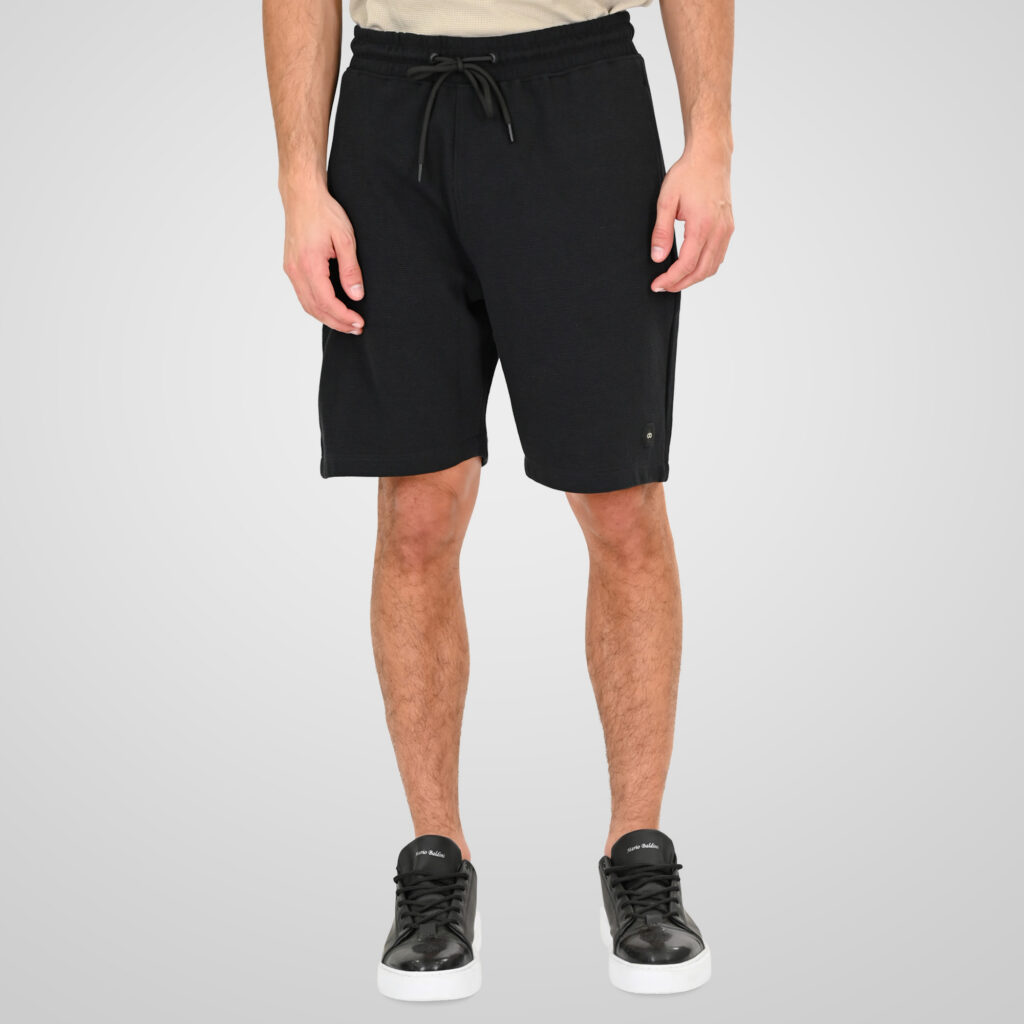 261MS-6033 MS SHORTS IN WAFFLE FABRIC (SPECIAL FABRIC) BLACK