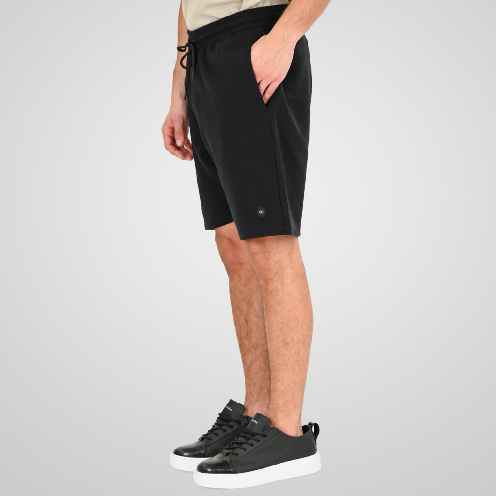 261MS-6033 MS SHORTS IN WAFFLE FABRIC (SPECIAL FABRIC) BLACK
