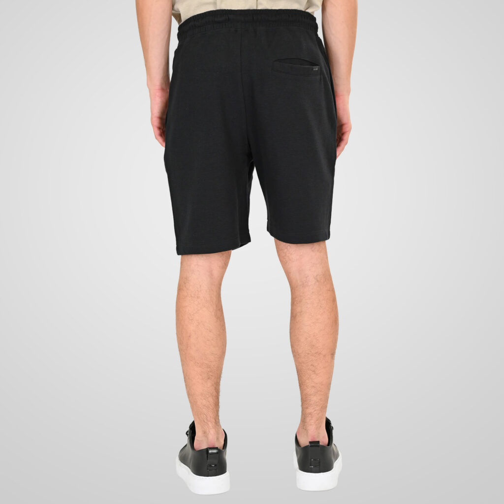 261MS-6033 MS SHORTS IN WAFFLE FABRIC (SPECIAL FABRIC) BLACK