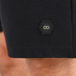 261MS-6033 MS SHORTS IN WAFFLE FABRIC (SPECIAL FABRIC) BLACK - Image 5