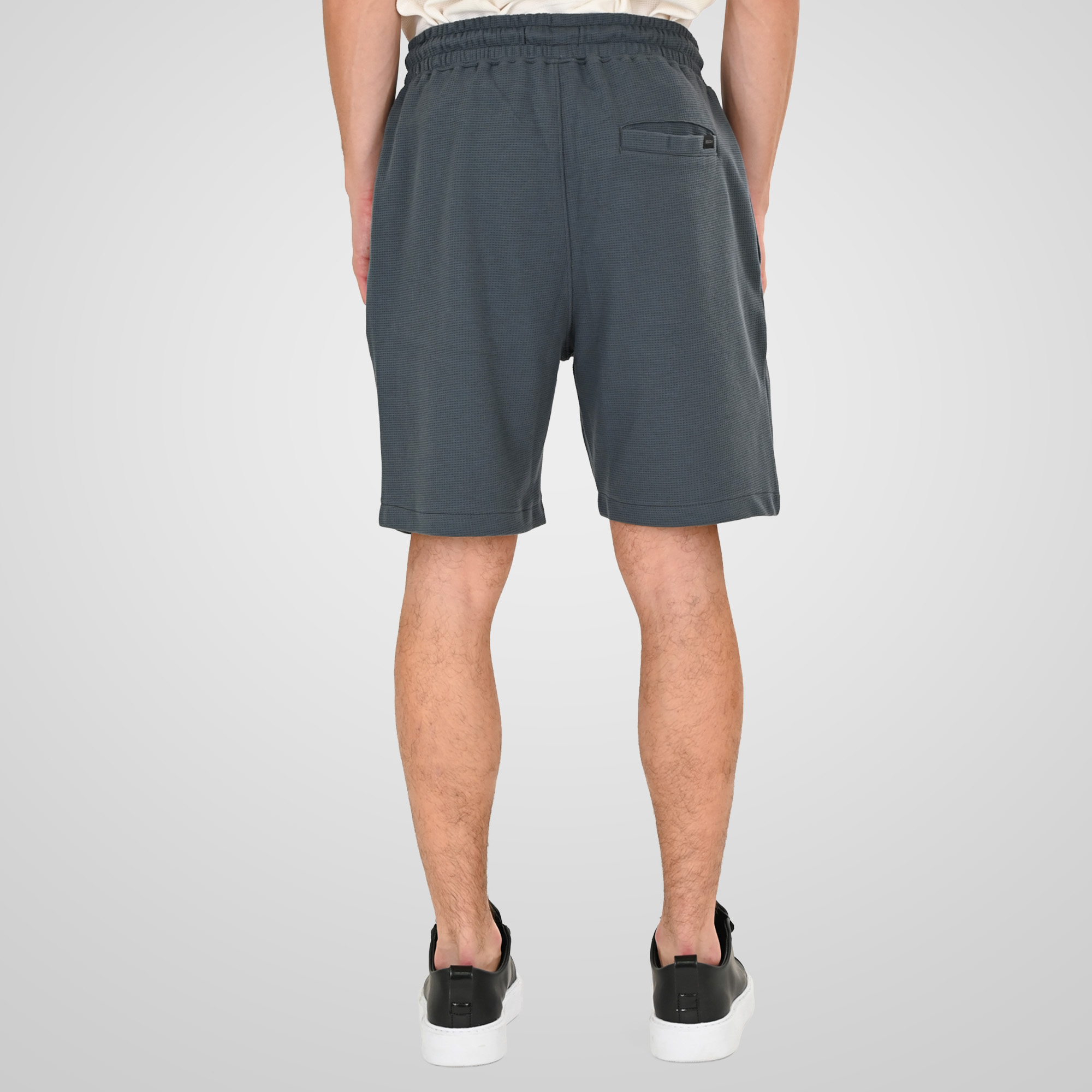 261MS-6033 MS SHORTS IN WAFFLE FABRIC (SPECIAL FABRIC) ANTHRACITE - Image 4