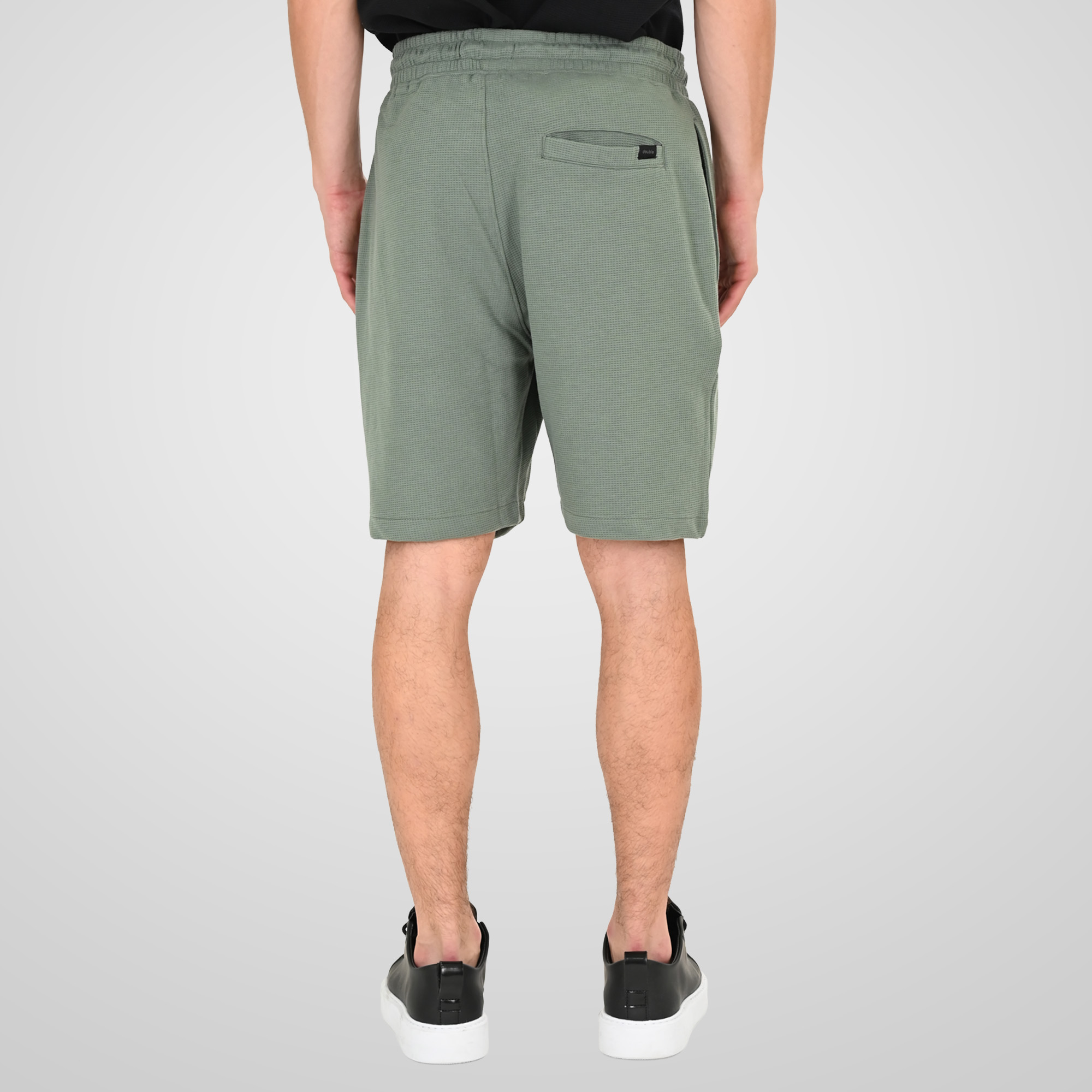 261MS-6033 MS SHORTS IN WAFFLE FABRIC (SPECIAL FABRIC) SAGE GREEN - Image 4