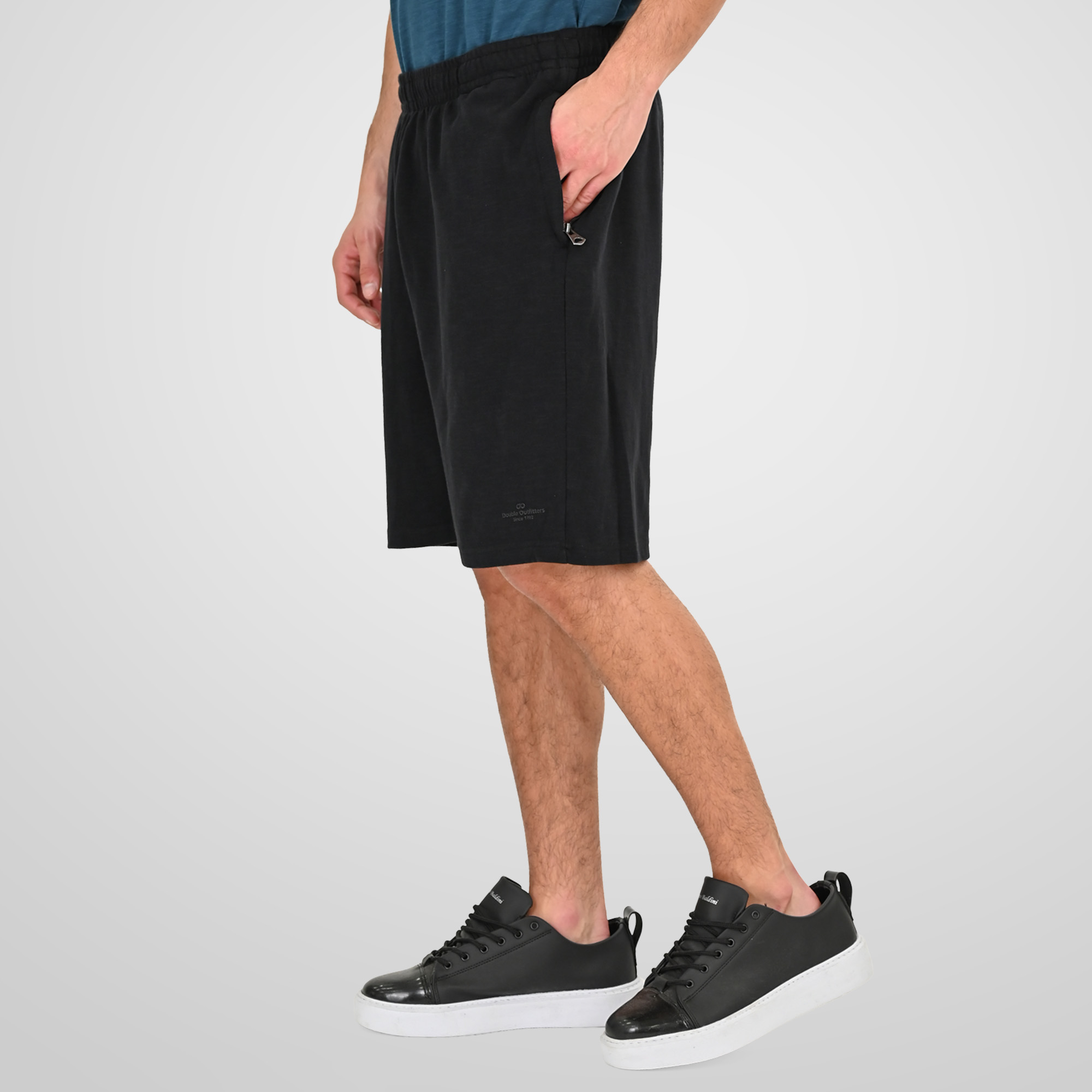261MS-6035 MS SHORTS JERSEY-FLAMA WITH ZIPPER POCKETS (SPECIAL FABRIC) BLACK - Image 3