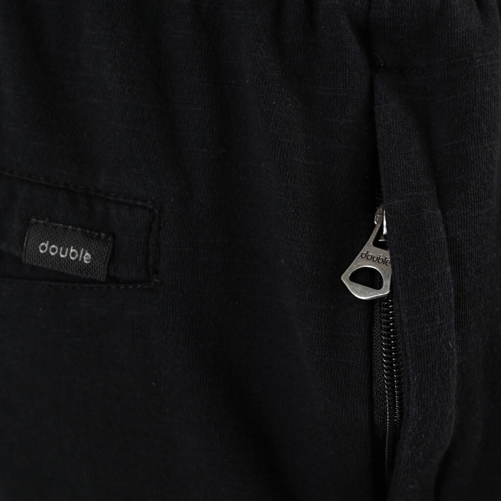 261MS-6035 MS SHORTS JERSEY-FLAMA WITH ZIPPER POCKETS (SPECIAL FABRIC) BLACK