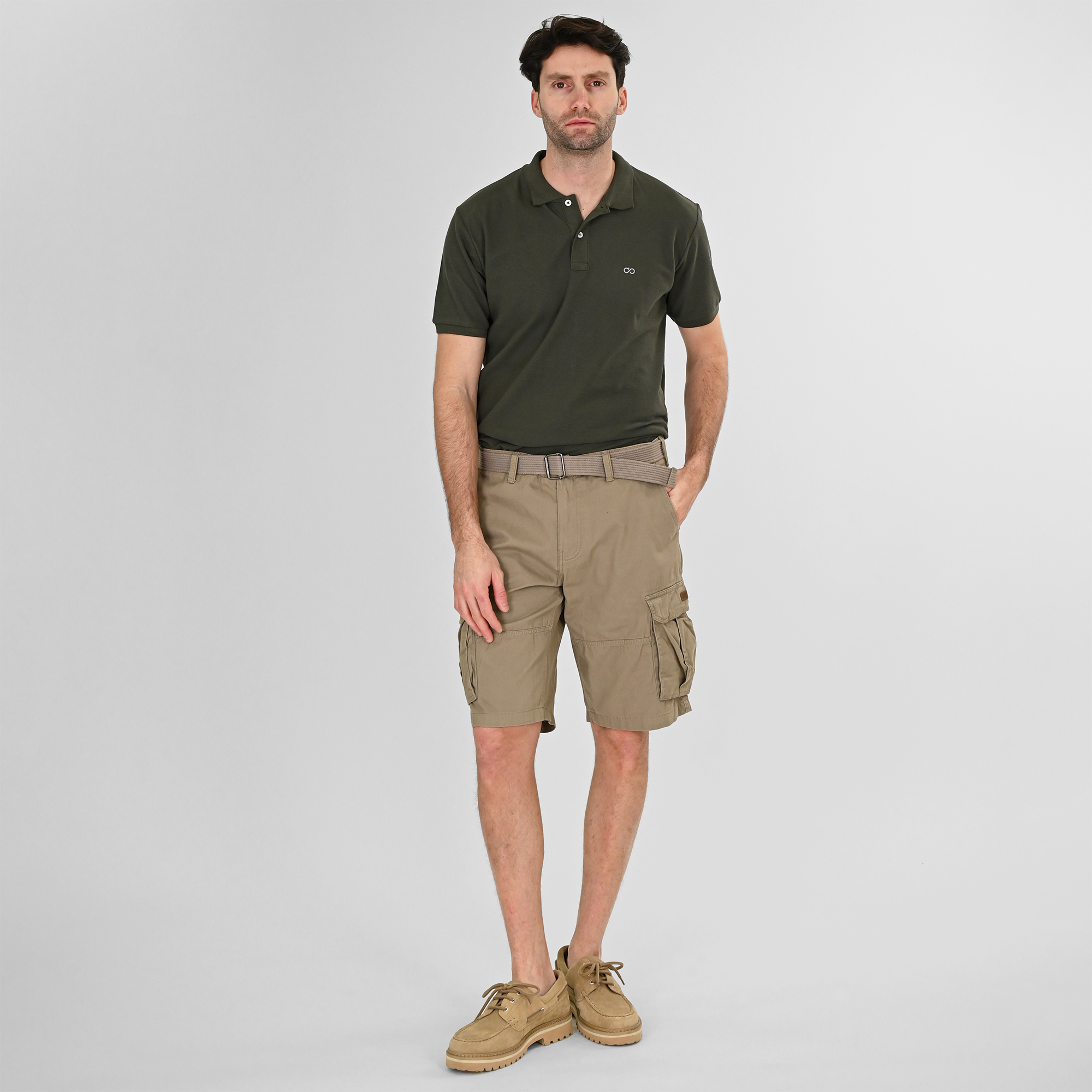 261MSHO-7029 SHORTS CARGO WITH BELT DUSTY BEIGE - Image 2