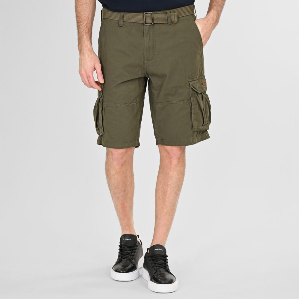 261MSHO-7029 SHORTS CARGO WITH BELT DK KHAKI