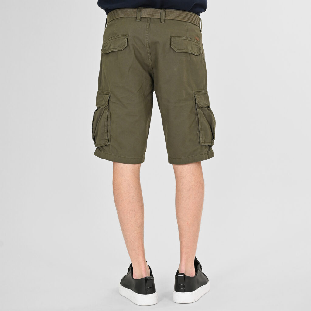 261MSHO-7029 SHORTS CARGO WITH BELT DK KHAKI