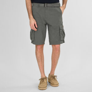 261MSHO-7029 SHORTS CARGO WITH BELT GREIGE GREEN