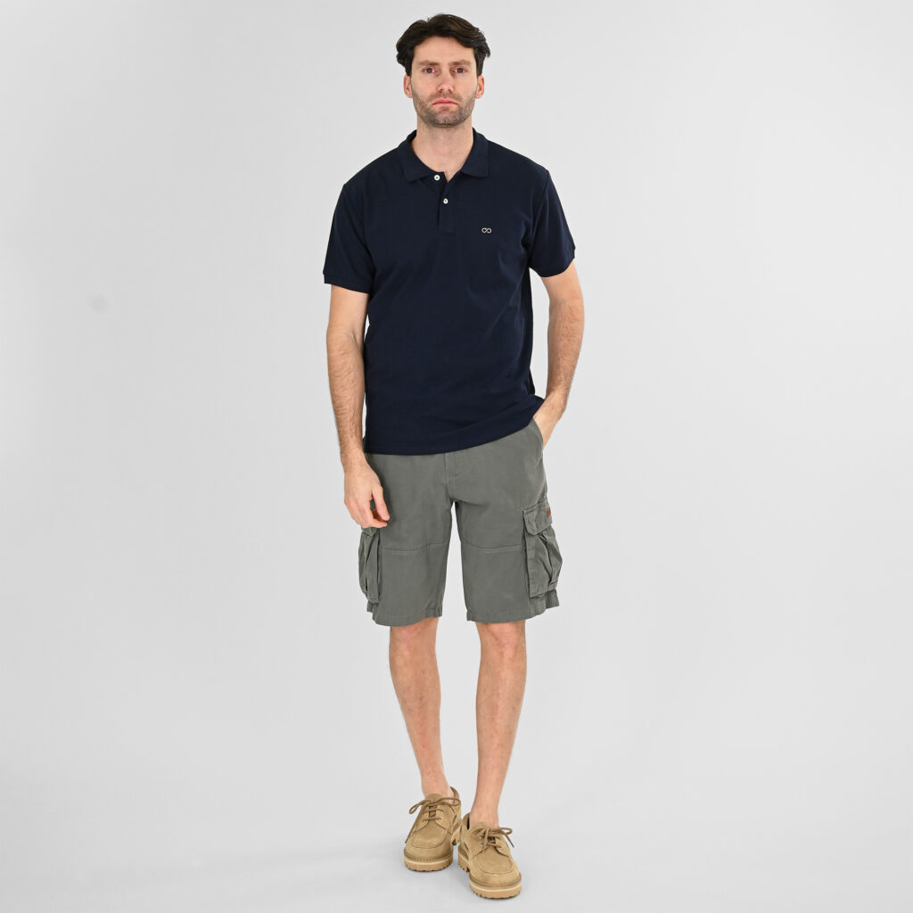 261MSHO-7029 SHORTS CARGO WITH BELT GREIGE GREEN