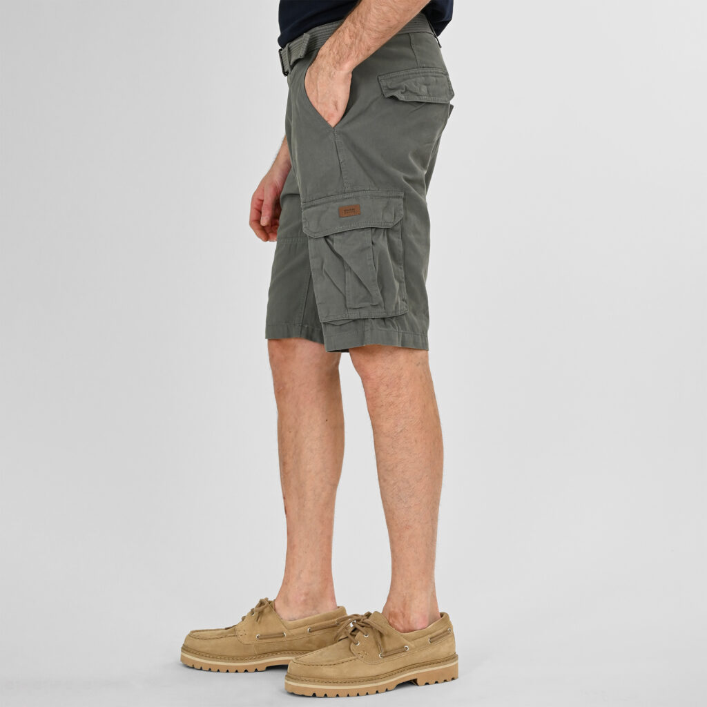 261MSHO-7029 SHORTS CARGO WITH BELT GREIGE GREEN