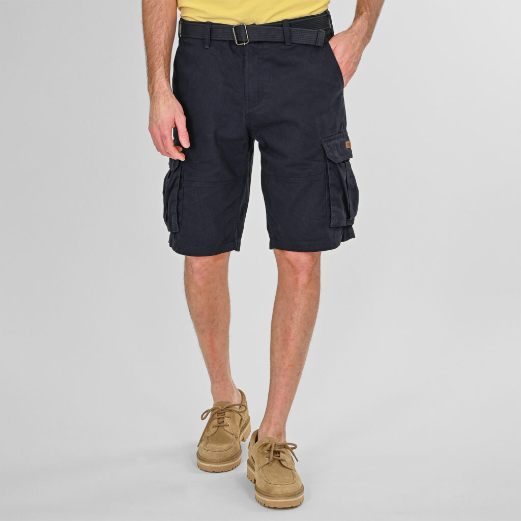 261MSHO-7029 SHORTS CARGO WITH BELT NAVY BLUE