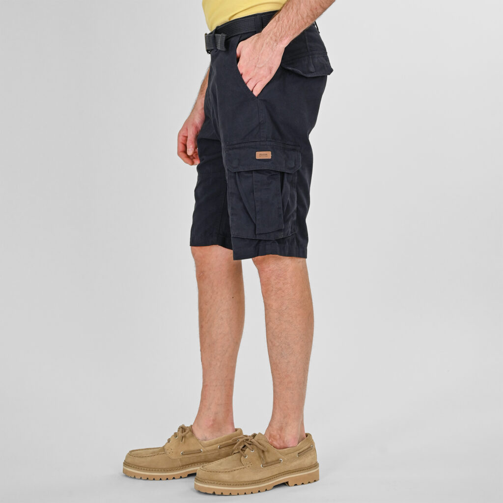 261MSHO-7029 SHORTS CARGO WITH BELT NAVY BLUE