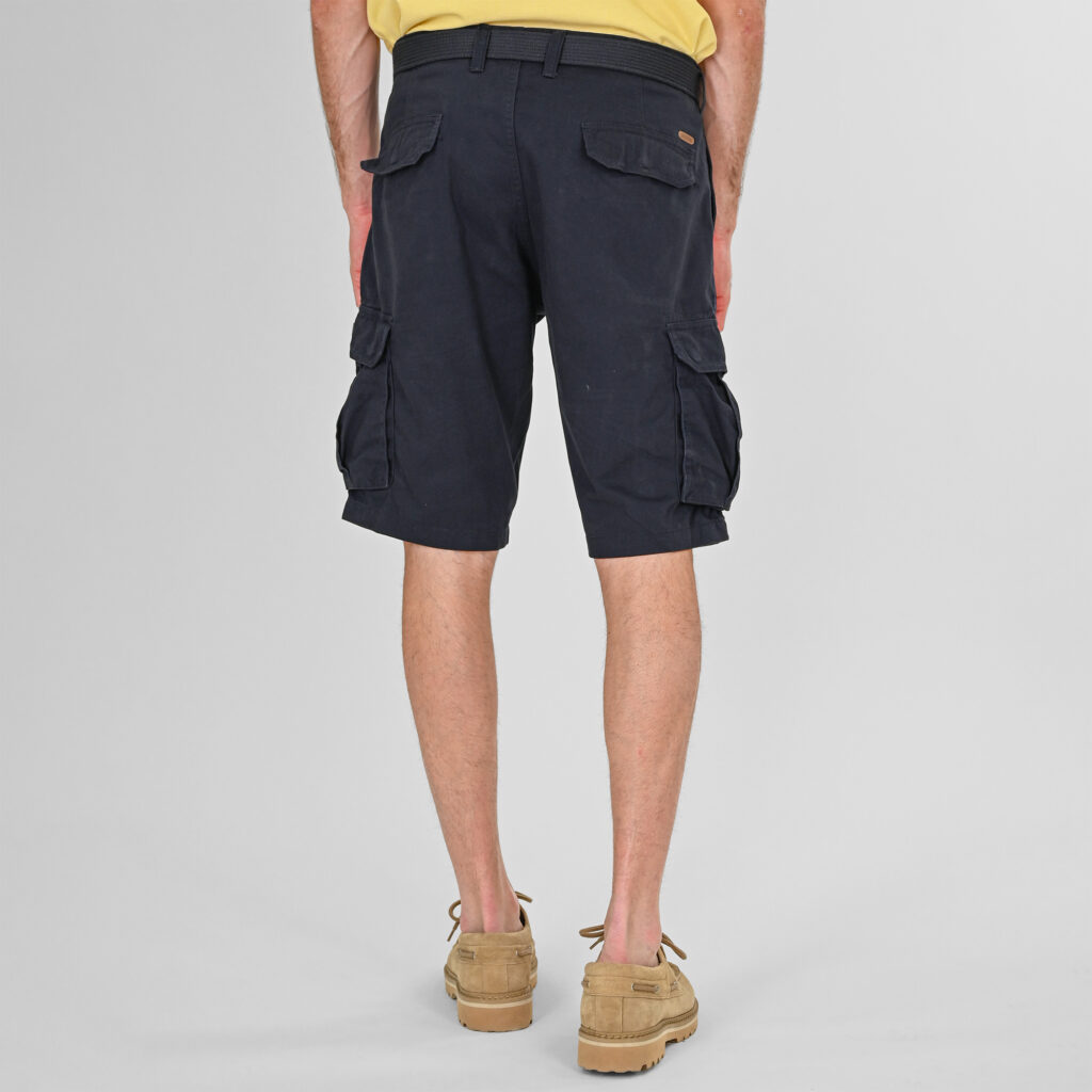 261MSHO-7029 SHORTS CARGO WITH BELT NAVY BLUE