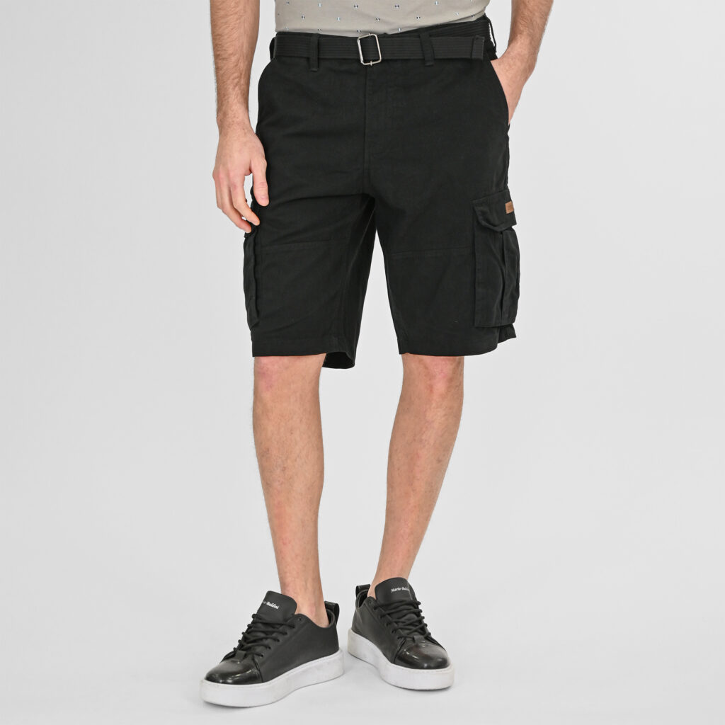 261MSHO-7029 SHORTS CARGO WITH BELT BLACK