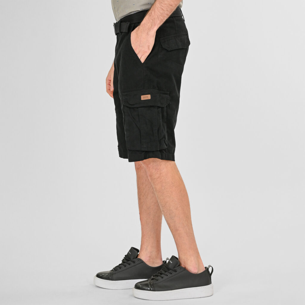 261MSHO-7029 SHORTS CARGO WITH BELT BLACK
