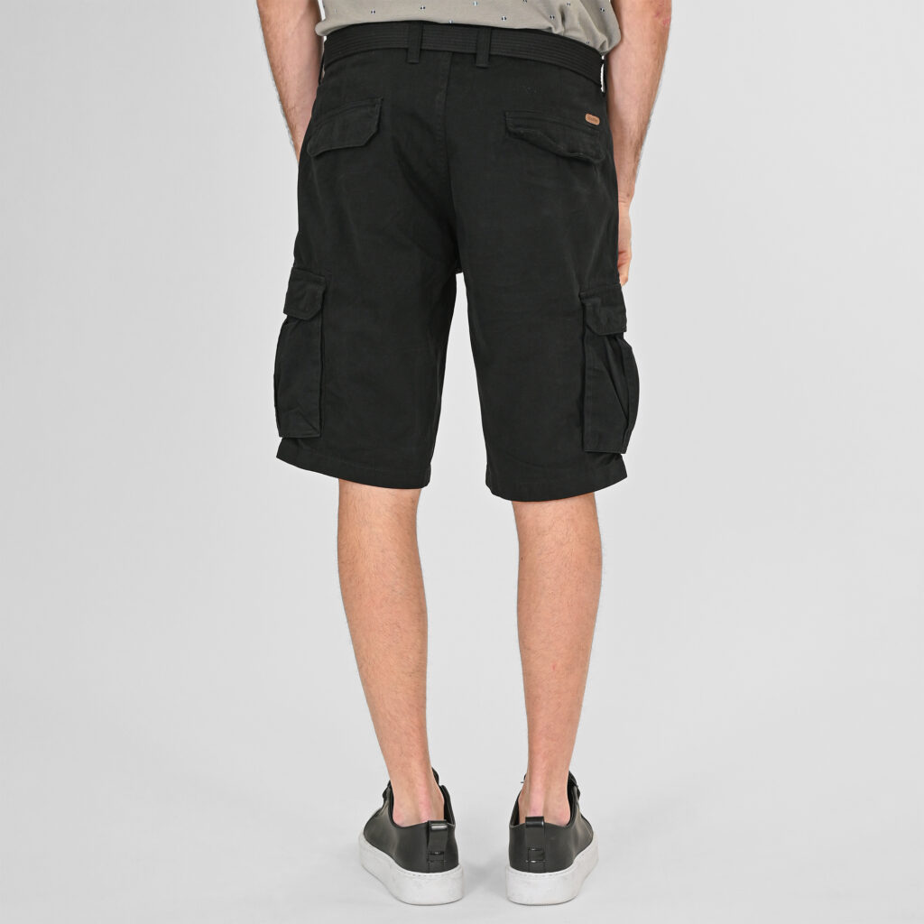 261MSHO-7029 SHORTS CARGO WITH BELT BLACK