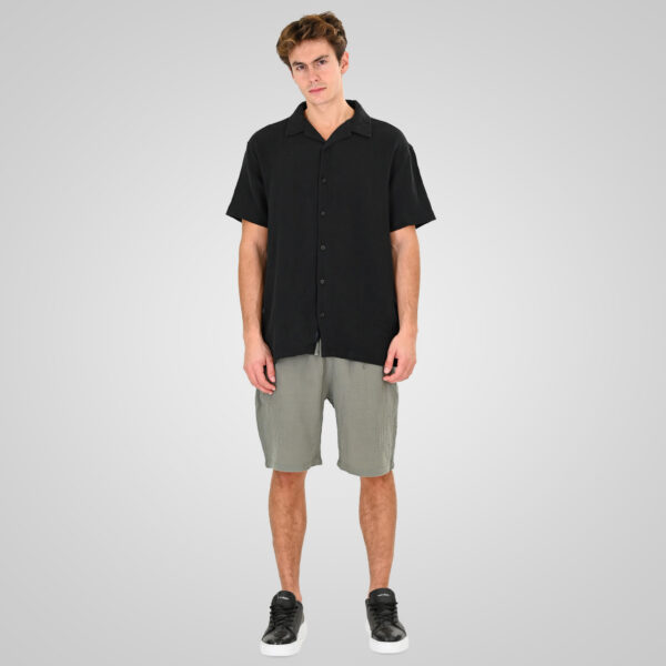 261MSHO-7064 SHORTS WITH ELASTIC WAISTBAND (SPECIAL FABRIC) LT KHAKI