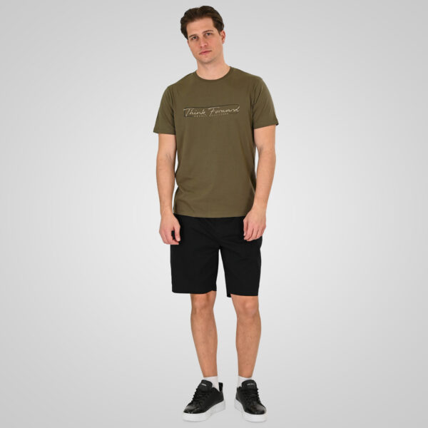 261MSHO-7066 SHORT CHINOS WITH HALF ELASTIC WAISTBAND (LIGHTWEIGHT) BLACK