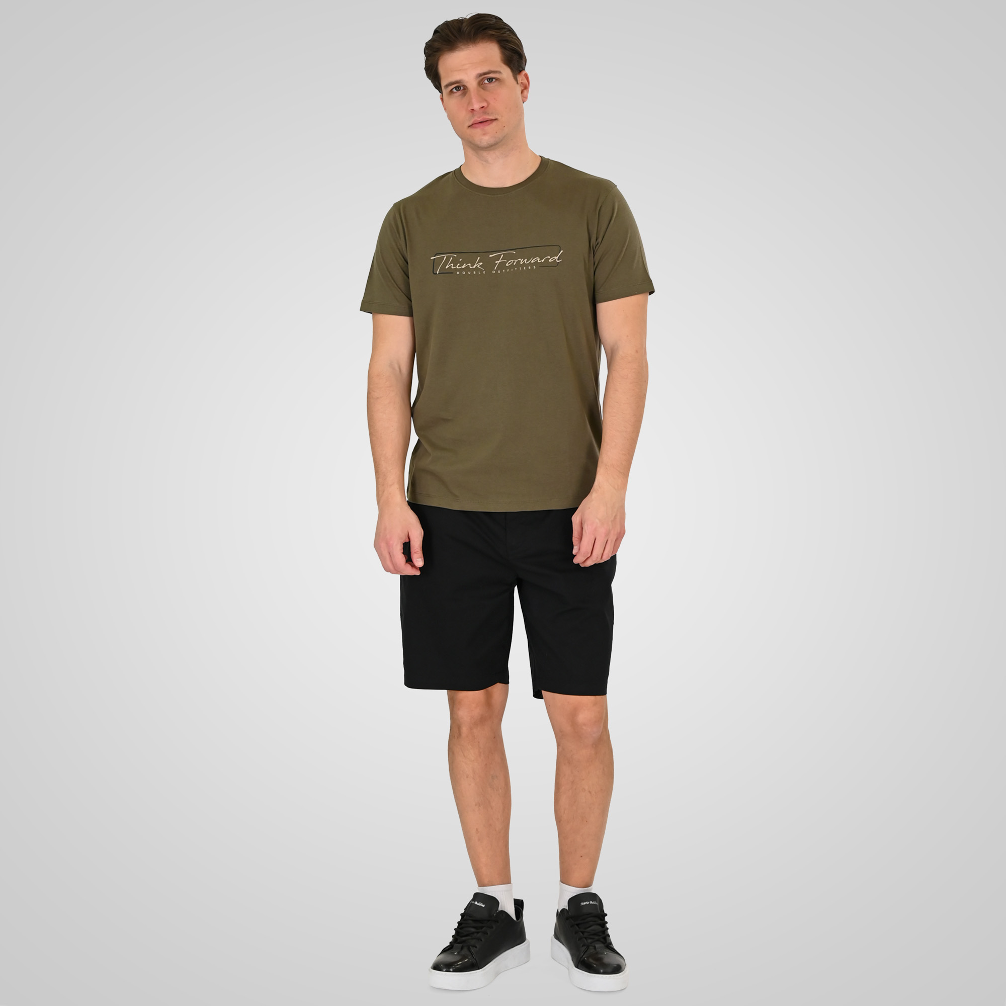 261MSHO-7066 SHORT CHINOS WITH HALF ELASTIC WAISTBAND (LIGHTWEIGHT) BLACK - Image 2