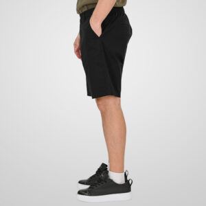 261MSHO-7066 SHORT CHINOS WITH HALF ELASTIC WAISTBAND (LIGHTWEIGHT) BLACK - Image 3