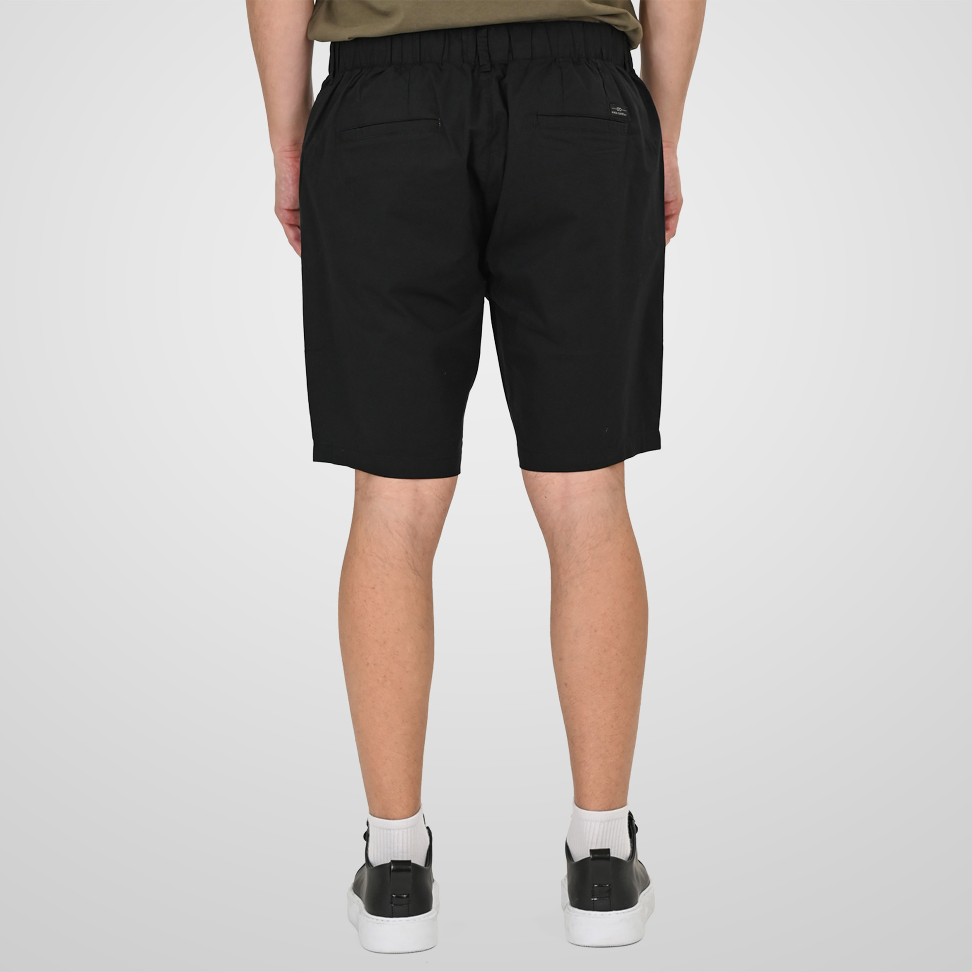 261MSHO-7066 SHORT CHINOS WITH HALF ELASTIC WAISTBAND (LIGHTWEIGHT) BLACK - Image 4