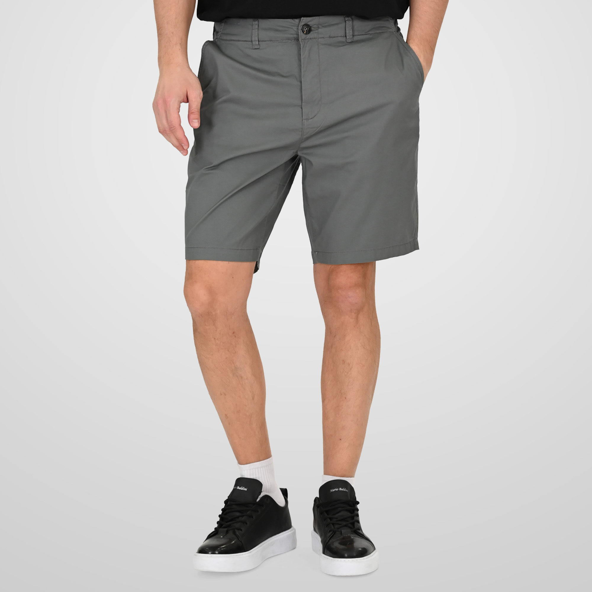 261MSHO-7066 SHORT CHINOS WITH HALF ELASTIC WAISTBAND (LIGHTWEIGHT) LT SAGE - Image 1