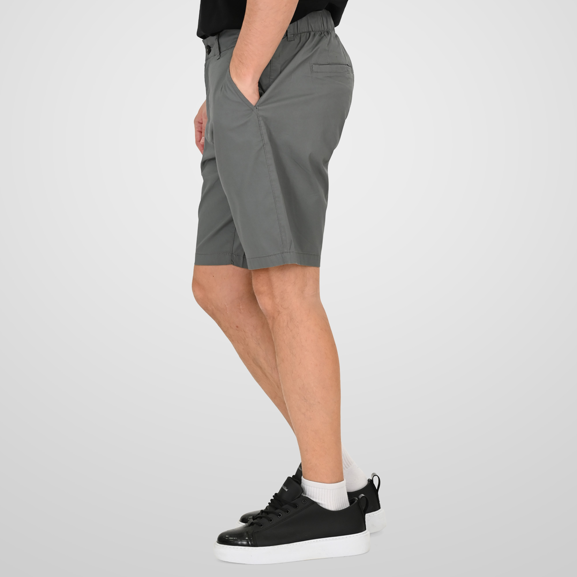 261MSHO-7066 SHORT CHINOS WITH HALF ELASTIC WAISTBAND (LIGHTWEIGHT) LT SAGE - Image 3