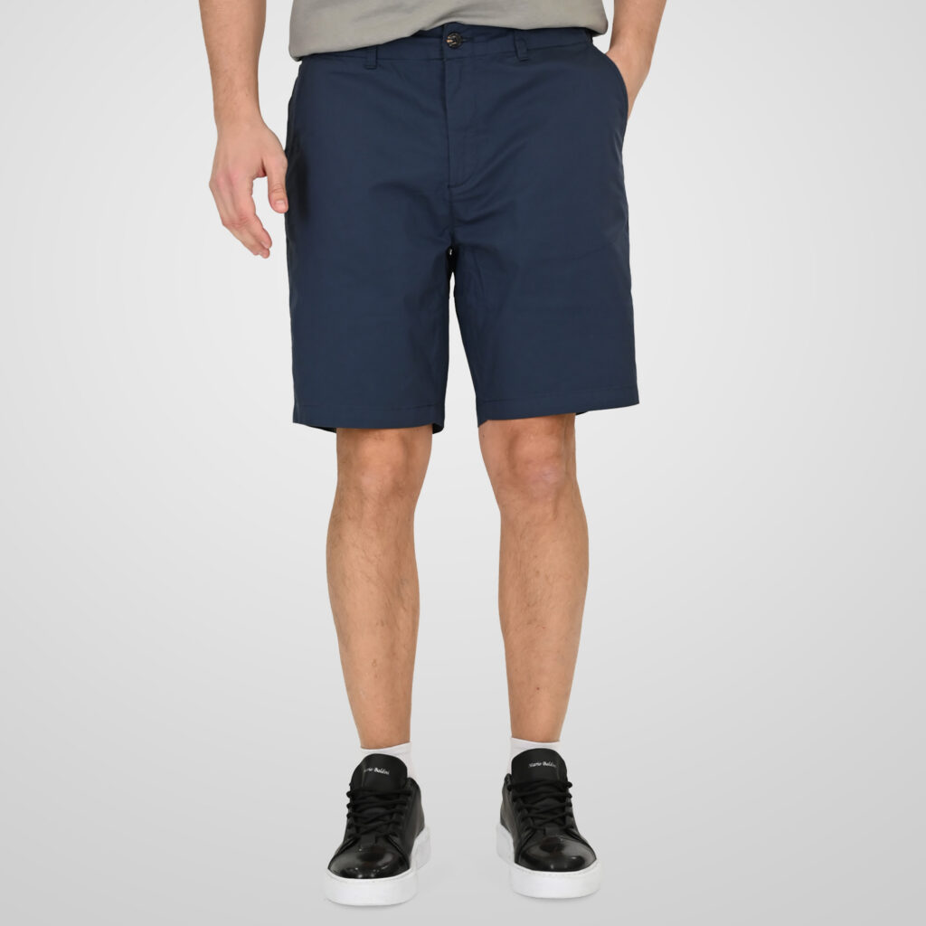 261MSHO-7066 SHORT CHINOS WITH HALF ELASTIC WAISTBAND (LIGHTWEIGHT) SMOKE BLUE