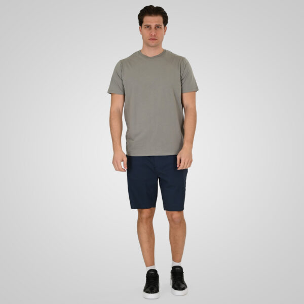 261MSHO-7066 SHORT CHINOS WITH HALF ELASTIC WAISTBAND (LIGHTWEIGHT) SMOKE BLUE