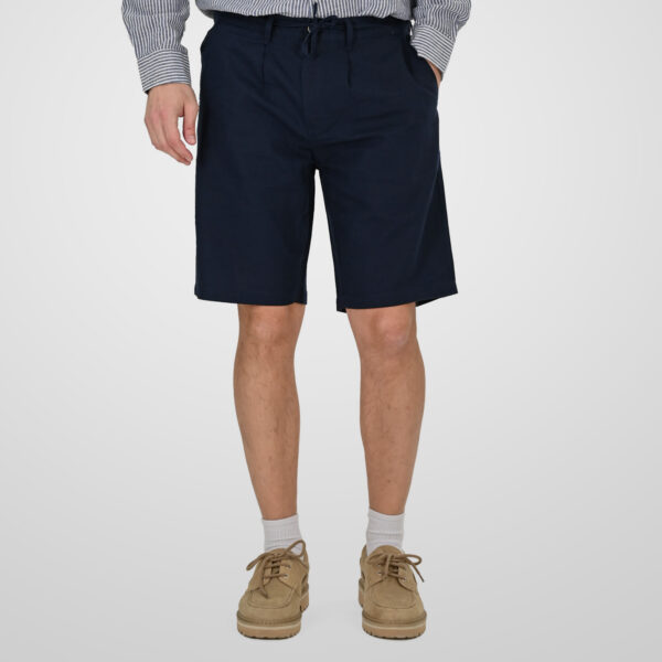 261MSHO-7068 CHINOS LINEN BLEND SHORTS WITH ELASTICATED WAISTBAND NAVY