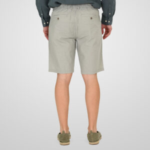 261MSHO-7068 CHINOS LINEN BLEND SHORTS WITH ELASTICATED WAISTBAND SMOKE GREEN - Image 4