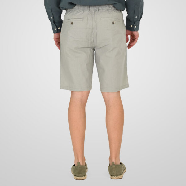 261MSHO-7068 CHINOS LINEN BLEND SHORTS WITH ELASTICATED WAISTBAND SMOKE GREEN