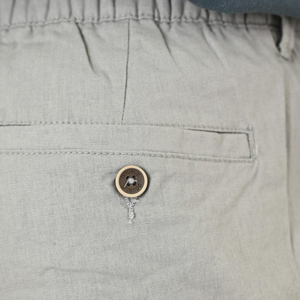 261MSHO-7068 CHINOS LINEN BLEND SHORTS WITH ELASTICATED WAISTBAND SMOKE GREEN