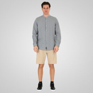 261MSHO-7068 CHINOS LINEN BLEND SHORTS WITH ELASTICATED WAISTBAND LT BEIGE