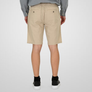 261MSHO-7068 CHINOS LINEN BLEND SHORTS WITH ELASTICATED WAISTBAND LT BEIGE - Image 4