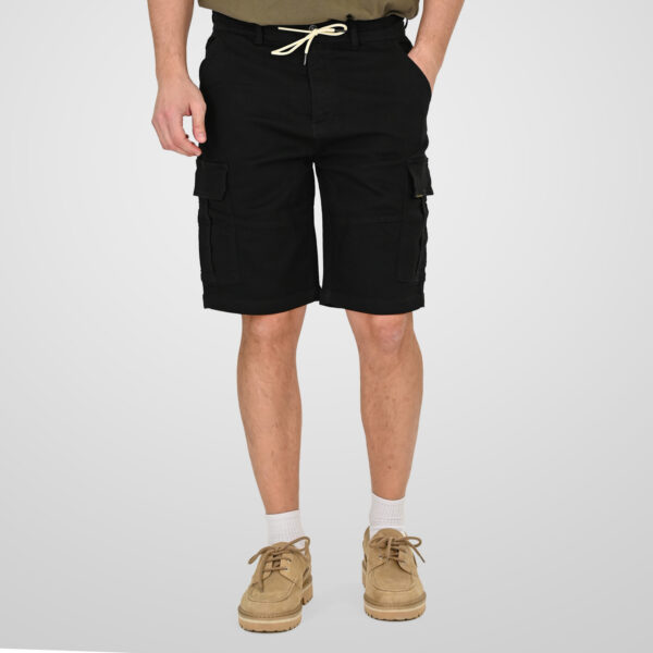 261MSHO-7070 CARGO SHORTS (SPECIAL KNITTED DENIM FABRIC) OFF BLACK