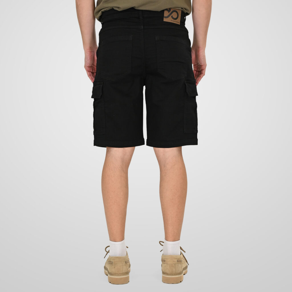 261MSHO-7070 CARGO SHORTS (SPECIAL KNITTED DENIM FABRIC) OFF BLACK