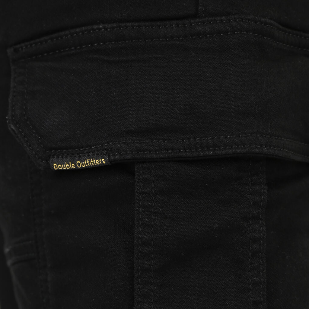 261MSHO-7070 CARGO SHORTS (SPECIAL KNITTED DENIM FABRIC) OFF BLACK