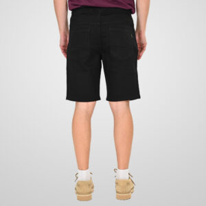261MSHO-7071 SHORTS WITH ELASTICATED WAIST AND HEM (SPECIAL KNITTED DENIM FABRIC) OFF BLACK - Image 4