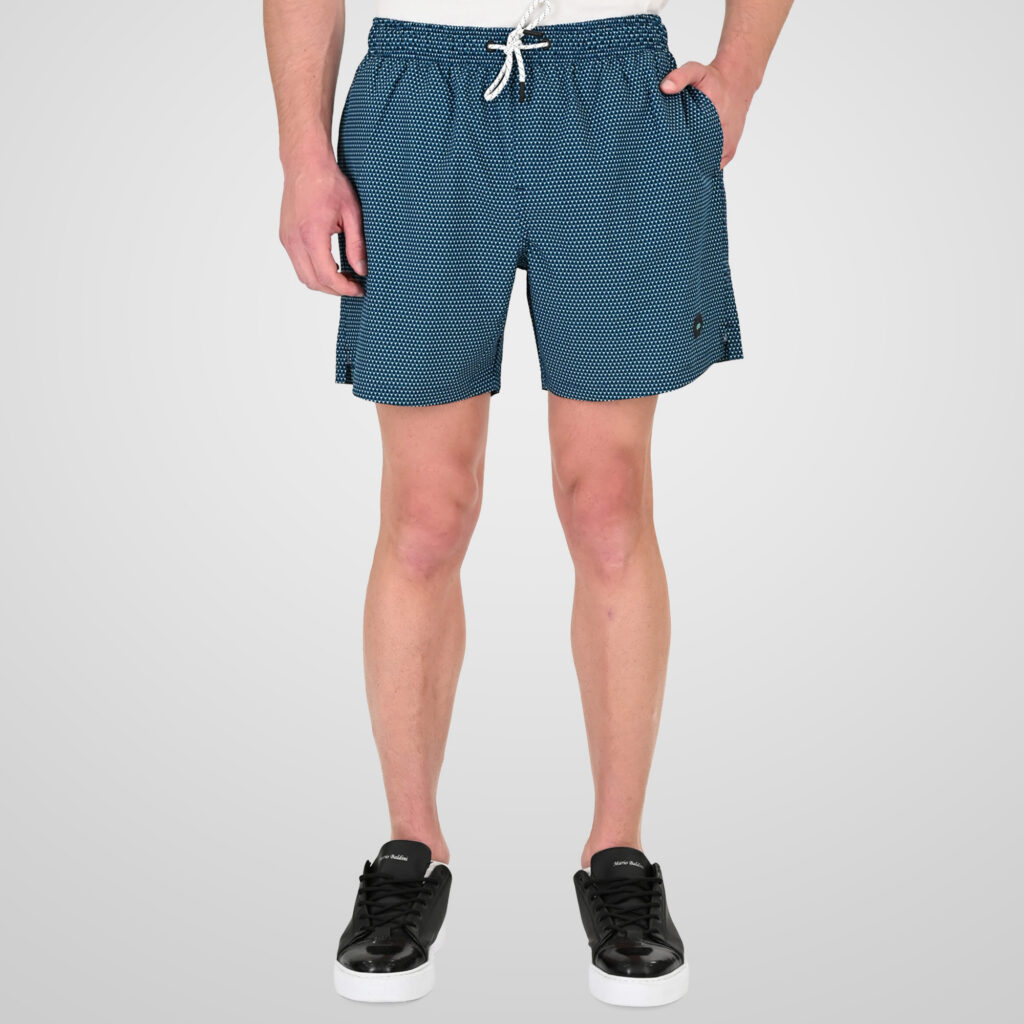 261MTS-8024 SWIM SHORTS IN PATTERNED PRINT (AOP) (4-WAY STRETCH) CC74 NAVY