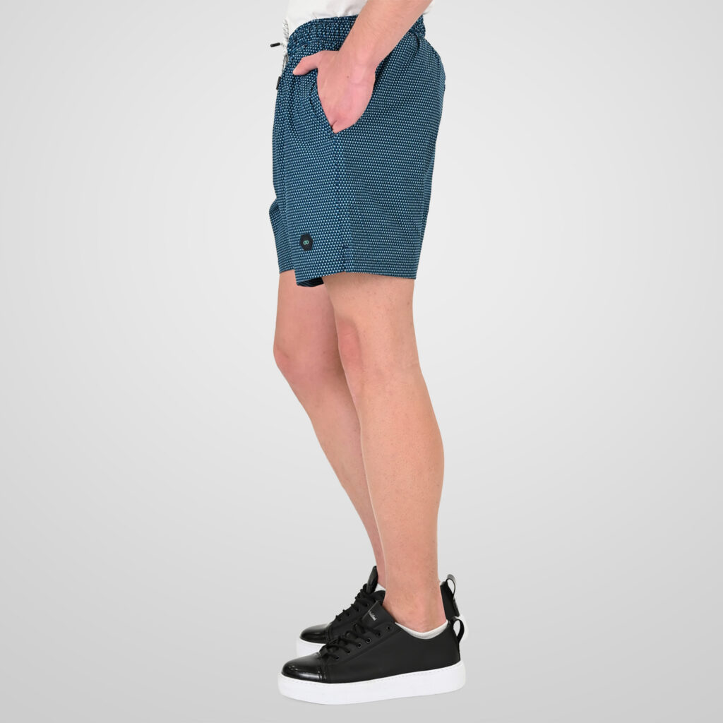 261MTS-8024 SWIM SHORTS IN PATTERNED PRINT (AOP) (4-WAY STRETCH) CC74 NAVY