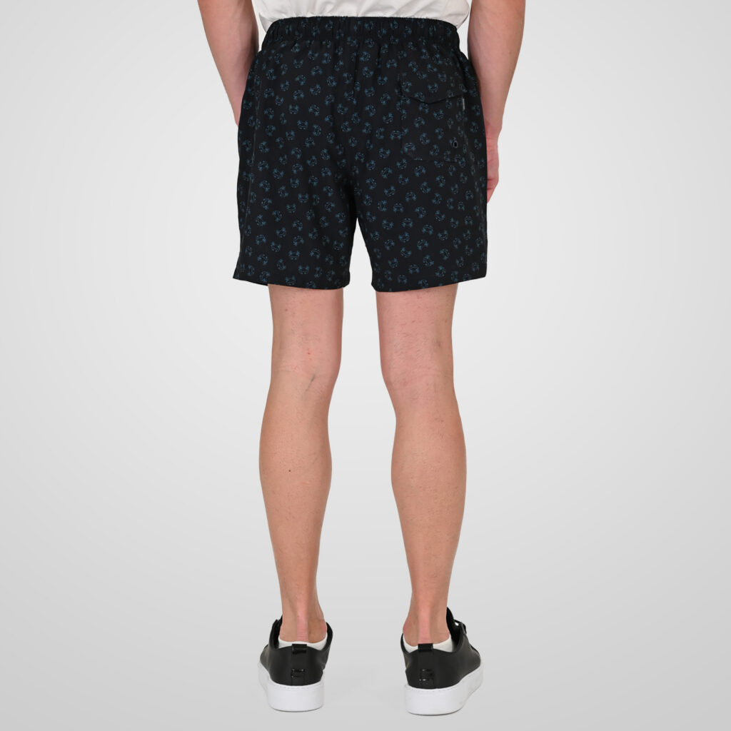 261MTS-8025 SWIM SHORTS IN PATTERNED PRINT (AOP) (4-WAY STRETCH) CC79 BLACK
