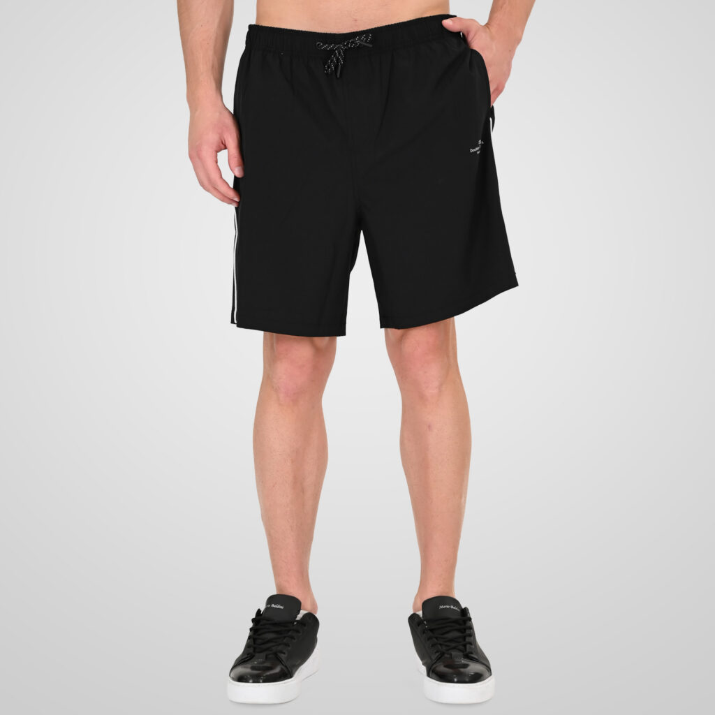 261MTS-8034 MID-LENGHT SWIM SHORTS WITH HIGH DENSITY PRINT (4-WAY STRETCH) BLACK