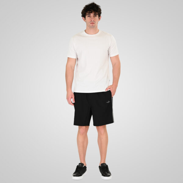 261MTS-8034 MID-LENGHT SWIM SHORTS WITH HIGH DENSITY PRINT (4-WAY STRETCH) BLACK
