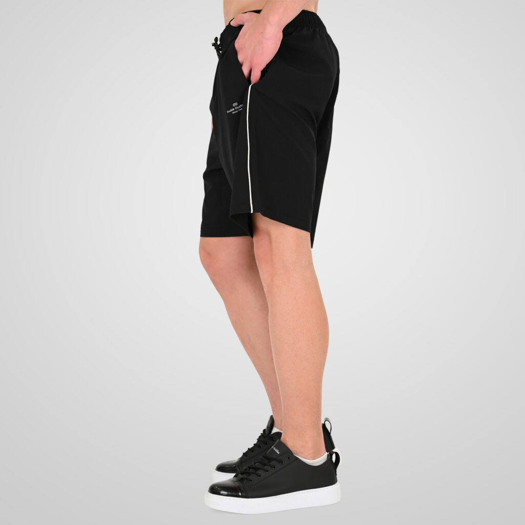 261MTS-8034 MID-LENGHT SWIM SHORTS WITH HIGH DENSITY PRINT (4-WAY STRETCH) BLACK