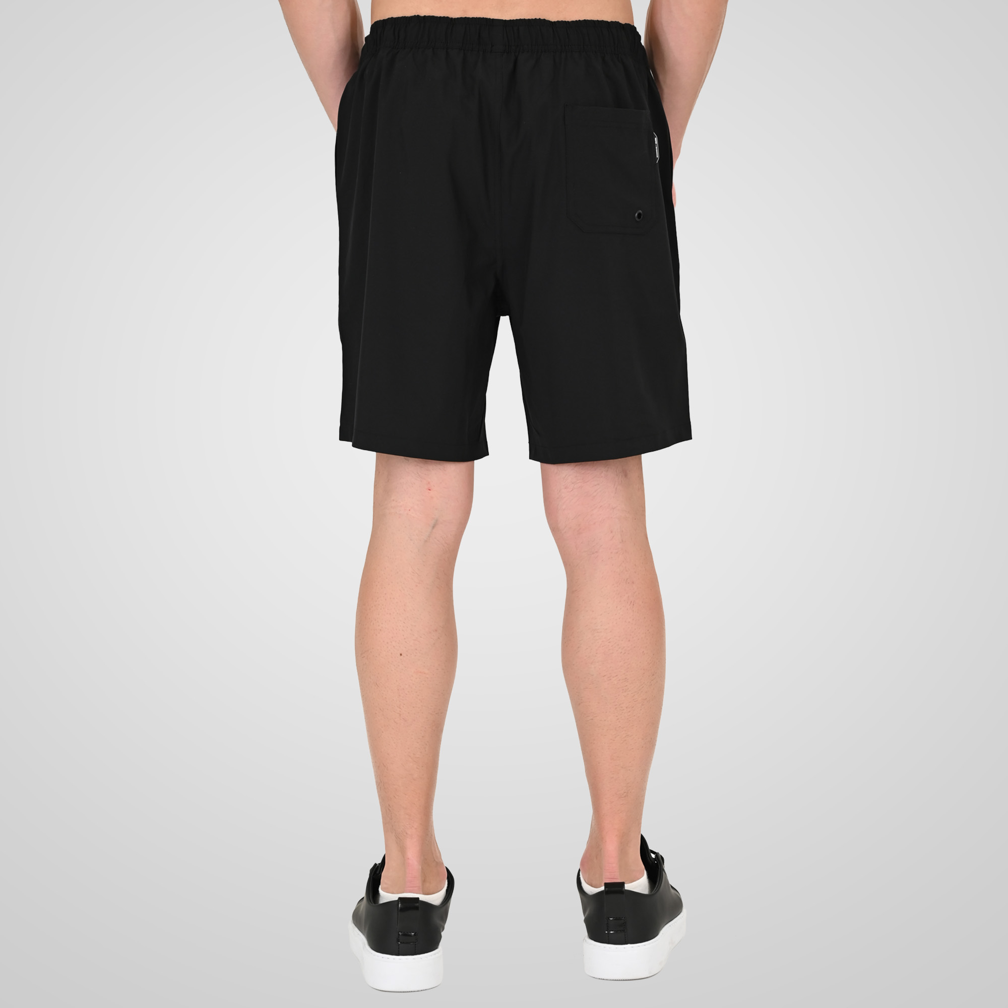 261MTS-8034 MID-LENGHT SWIM SHORTS WITH HIGH DENSITY PRINT (4-WAY STRETCH) BLACK - Image 4